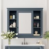 NicBex Bathroom Wall Mount Storage Cabinet Mirror Medicine Cabinet with Single Door & 6 Open Shelves - 2 of 4