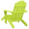 vidaXL Modern Adirondack Patio Chair with Detachable Ottoman, Weather Resistant Outdoor Furniture, Solid Fir Wood Construction - Green - image 4 of 4