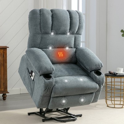 Power Electric massage lift lounge chair, suitable for the elderly, with heating and vibration functions BLUE