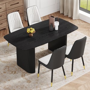 5-Piece Dining Set with MDF Table and 4 Chairs with PU Cushions - 1 of 4