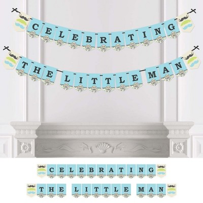 Big Dot of Happiness Dashing Little Man Mustache Party - Party Bunting Banner - Party Decorations - Celebrating The Little Man