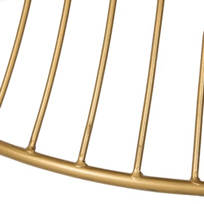 Natural Mango Wood and Gold Round Coffee Table with Storage