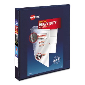Avery Heavy-Duty View Binder with DuraHinge and One Touch EZD Rings, 3 Rings, 1" Capacity, 11 x 8.5, Navy Blue - 1 of 4