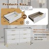 ORRD 9/6 Drawer Modern White Storage Chest with Gold Pulls, Geometric Design, Metal Feet, Easy Sliding Drawers - Living Room Sideboards - 3 of 4