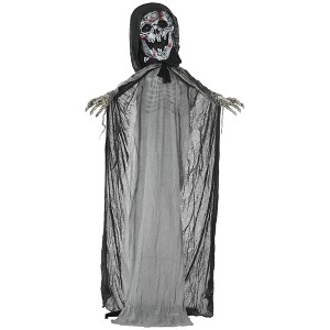 YOOCOZZ 74" Life Size  Skeleton Witch Outdoor Halloween Decorations with  Light Up Eyes and Chest, Howling and Chain Sound(Batteries Included) - 1 of 4