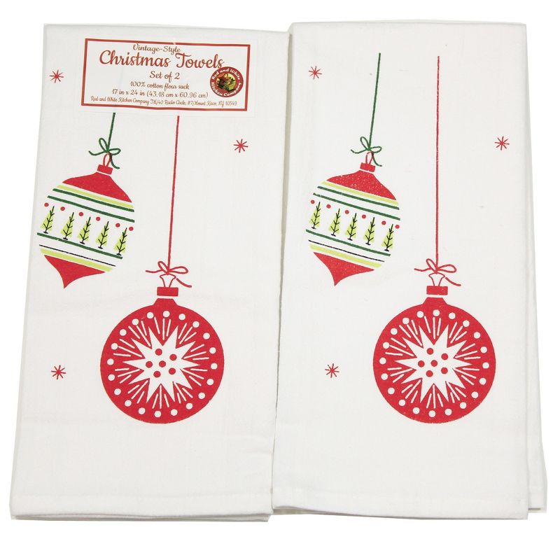 Decorative Towel Vintage Round & Drop Ornament Christmas Brite Kitchen Retro Vl83s 24.0 Inch Vintage Round & Drop Ornament Christmas Brite Kitchen, 1 of 4