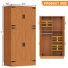 Aheaplus 71" Freestanding Organizer with  Adjustable Shelves and Hanging Rails, Wooden Closet with 4 Barn Doors - 2 of 4