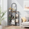 MOEPISY Bookshelf with Clocks, Triple Bookcase with 9 Open Display Shelves - 3 of 4