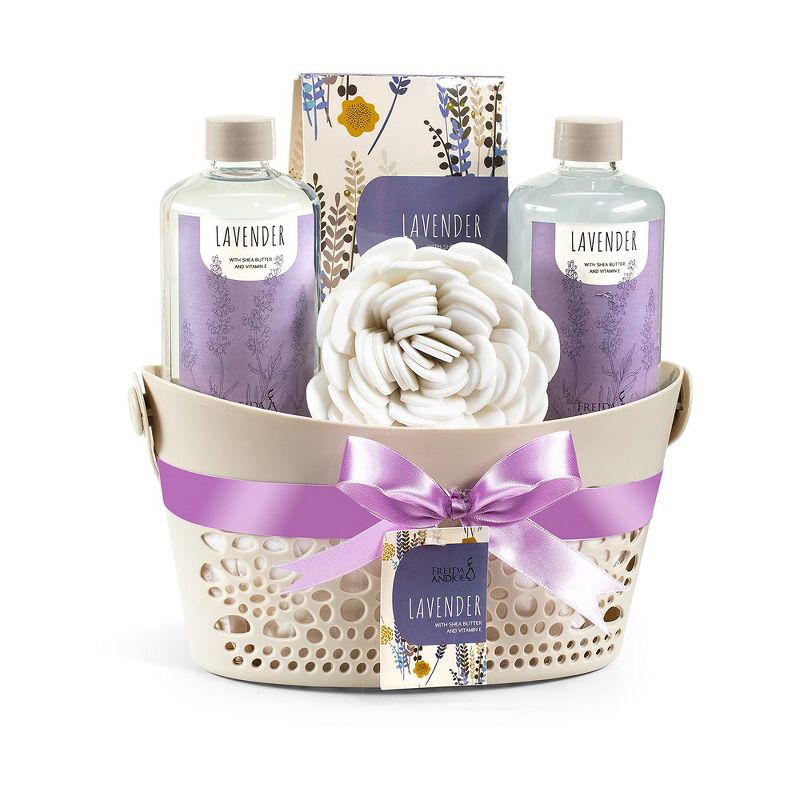 Freida & Joe  Lavender Fragrance Bath & Body Collection Basket Gift Set Luxury Body Care Mothers Day Gifts for Mom, 1 of 8