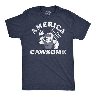 Mens Funny T Shirts America Is Cawsome Sarcastic Fourth Of July Graphic Tee For Men - Crazy Dog Men's T Shirt