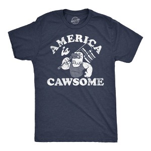 Mens Funny T Shirts America Is Cawsome Sarcastic Fourth Of July Graphic Tee For Men - Crazy Dog Men's T Shirt - 1 of 4