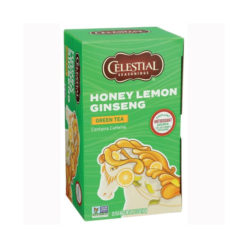 Celestial Seasonings Honey Lemon Ginseng Green Tea, 1 of 2