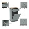 ELECWISH Tilt Out Trash Cabinet, Laundry Hamper Cabinet with Drawers, Free Standing Kitchen Hidden Garbage Can Bin, Storage Cabinet for Kitchen - 3 of 4
