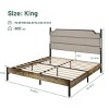 Platform Bed Frame Modern Upholstered Headboard with Multi-Purpose Platform for Bedroom King - 3irtyhousy - 4 of 4