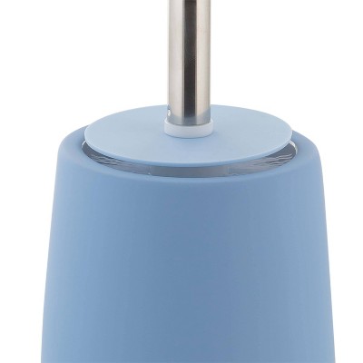 Elle Décor Blue Rubberized Finish Wide Bowl Toilet Brush