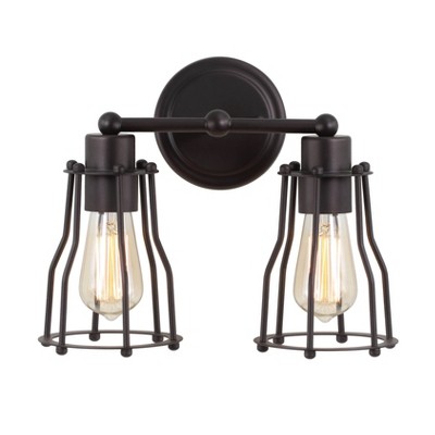 12.5" Metal Evelyn Vanity Wall Light Black - JONATHAN Y