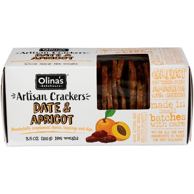 Olina’s Bakehouse Crisps Date & Apricot - Case Of 12 - 3.5 Oz : Target