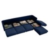 DOMETOUR Modular 4-Seat L-Shaped Sectional Sofa with Storage, Cylindrical Backrest & Armrests, Deep Seating, Blue - 3 of 4
