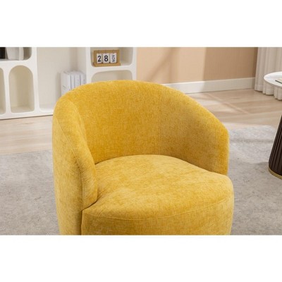 Swivel Accent Chair, Swivel Barrel Chair With Wood Frame, Round Rotating Base, Ergonomic Backrest, 360 ° Rotating Upholstered Living Room Chair