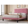 Bed Frames, Velvet Upholstered Bed Frame with Vertical Channel Tufted & Sturdy Wood Slats, Strong Wooden Slats/Platform Bed Frame Easy Assembly - 4 of 4