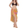 LA LEELA Women's Beachwear Summer Bikini Wraps Beach Wrap Sarong Coverups Skirt Swimsuit Swimwear Swim Cover Ups for Womens One Size Orange,Floral - 3 of 4