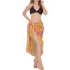 LA LEELA Women's Beachwear Summer Bikini Wraps Beach Wrap Sarong Coverups Skirt Swimsuit Swimwear Swim Cover Ups for Womens One Size Orange,Floral - image 3 of 4