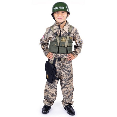 Dress Up America Army Costume for kids – Soldier Costume For Boys and Girls  Large