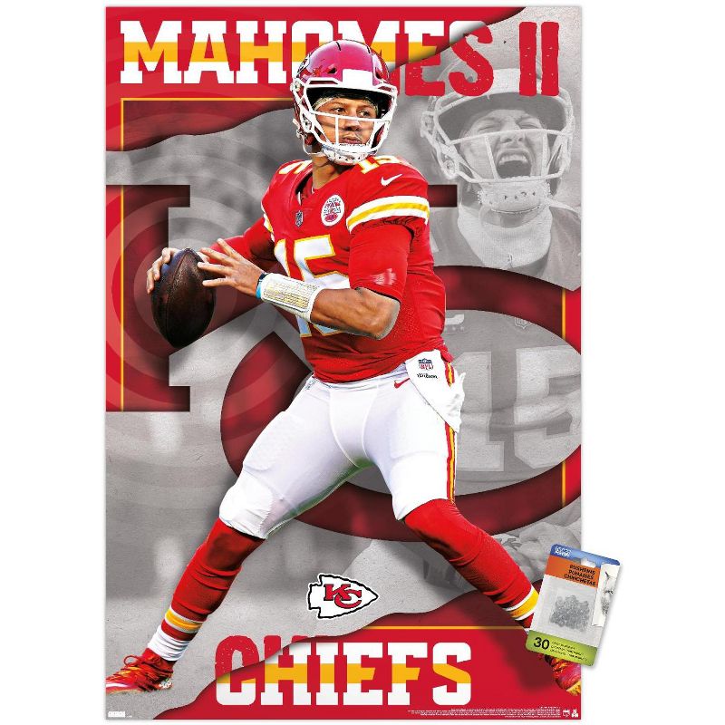 Trends International NFL Kansas City Chiefs - Patrick Mahomes II 22 Unframed Wall Poster Prints, 1 of 7