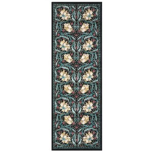 Machine Washable Modern Floral Print Living Room Rugs, Non Slip Ultra Thin Bedroom Carpet, Soft Floor Cover for Dining Room - 1 of 4