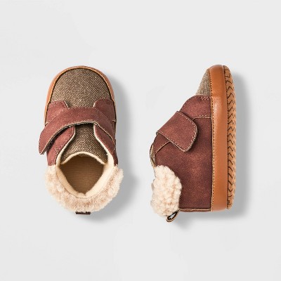 Baby Faux Shearling Booties - Cat & Jack™ Brown 0-3M
