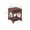 21" Bridgton Square Wood End Table with Drawer Cherry - Alaterre Furniture - 3 of 4