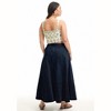 June + Vie by Roaman's Women's Plus Size Fit-And-Flare Denim Midi Skirt - 3 of 4