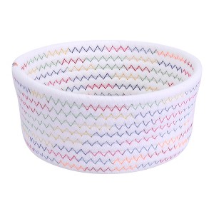 Unique Bargains Handcrafted Odorless Cotton Rope Chic Appearance Storage Basket 1 Pc - 1 of 4