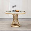 47'' Modern High Gloss Faux Marble Round Dining Table with Stainless Steel Base, Contemporary Kitchen or Dining Room Table – The Pop Home - 2 of 4