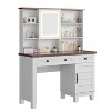 Vanity Desk with Mirror and Adjustable Lights, Makeup Vanity Desk with Drawers, Built-in Power Outlet & USB, Makeup Table for Bedroom - 2 of 4