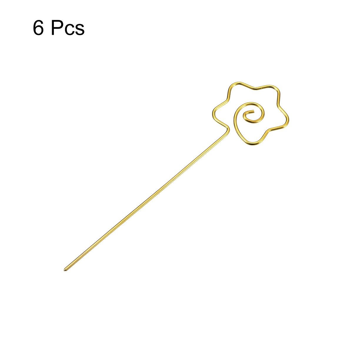 Unique Bargains Reusable Drink Appetizer Stainless Steel Star-Shaped Head Cocktail Picks 5.12" 6 Pcs - thumbnail 3