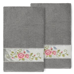 Linum Home Textiles 100% Turkish Cotton REBECCA Embellished Towel Set - 1 of 2