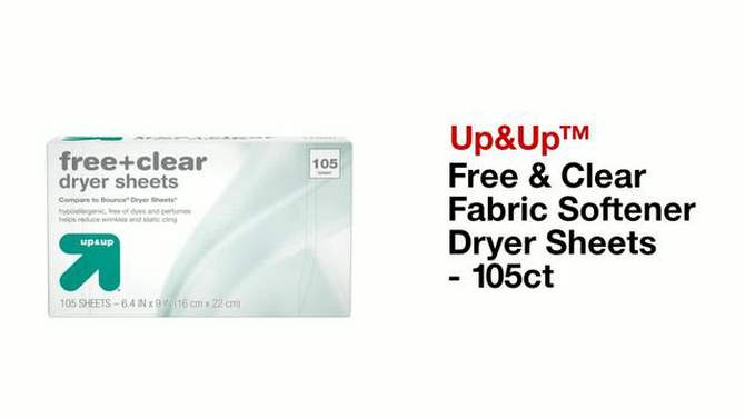 Fabric Softener Dryer Sheets - Free & Clear - up & up™, 2 of 3, play video