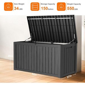 YARDGRACE large gallon resin deck box, lockable terrace indoor and outdoor storage box, waterproof storage box - 1 of 4