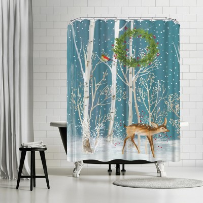 Forest Life Ii by PI Creative Holiday Collection Shower Curtain - Americanflat