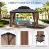 Arceso Hardtop Gazebos, Aluminum Frame Permanent Pavilion with Curtains and Netting, Double Galvanized Steel Roof Gazebo Outdoor, Metal Gazebo Canopy - 3 of 4