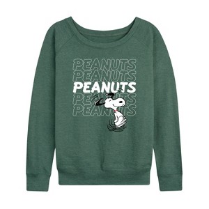 Women's - Peanuts - Snoopy Repeat Lightweight French Terry Slouchy - 1 of 4