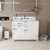 Modern 43" Bathroom Vanity with Carrara White Artificial Marble Top,3-Hole Sink Cabinet with Drawers & Doors,Solid Frame and MDF for Bathrooms - 3 of 4