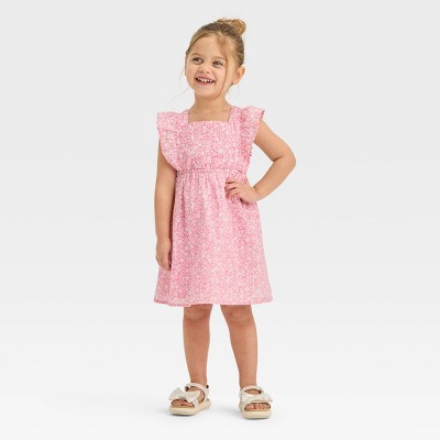 Toddler Girls' Floral Dress - Cat & Jack™ Pink 3t : Target