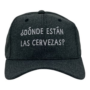Donde Estan Las Cervezas Hat Funny Sarcastic Spanish  Graphic Novelty Cap - Crazy Dog Black Standard - 1 of 4