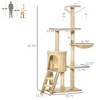 Angel Sar 52'' Cat Tree Tower with Condo & Hammock, Multi-Level Activity Center with Sisal Scratching Posts, Plush Perches & Hanging Toys - 3 of 4