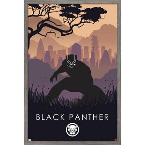 Trends International Marvel Heroic Silhouette - Black Panther Framed Wall Poster Prints - 1 of 4
