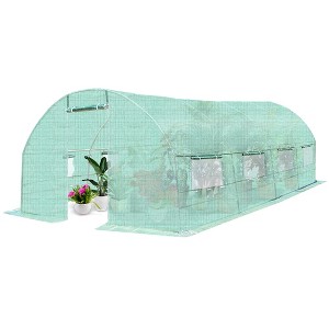 Costway 10'X6.5'X20' Walk-in Greenhouse Backyard Grow Tents Steel Frame 8 Windows - 1 of 4