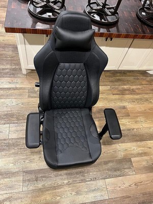 Emma and Oliver Black Ergonomic High Back Adjustable Gaming Chair with 4D  Armrests, Head Pillow and Adjustable Lumbar Support with Black Stitching