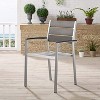 Modway Shore Aluminum Outdoor Armchair – Silver Gray with Slatted Back - 4 of 4